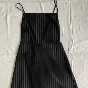 Pinstripe backless dress